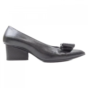 SALVATORE FERRAGAMO Pumps Women's Size 6.5 Black Leather - Picture 1 of 6