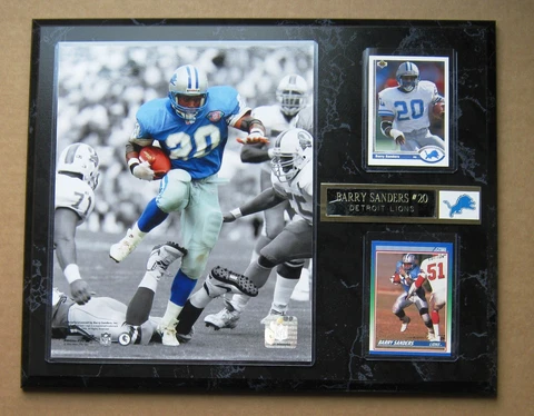 Detroit Lions' Barry Sanders  Color Action Photo Plaque ! Cover