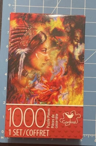 1000 Piece Cardinal Jigsaw Puzzle Sealed 14in x 22in Woman And Wolf New in Box - Picture 1 of 6