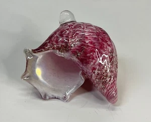 Murano Glass Pink Conch Shell Aventurina Inclusion - Picture 1 of 4