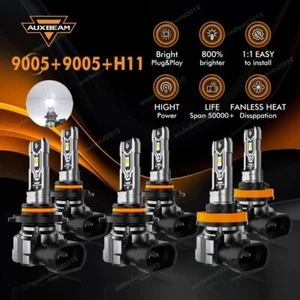 For Toyota RAV4 2013-2015 6x AUXBEAM 9005 H11 LED Headlight Fog Bulb Combo 6500K - Imagen 1 de 12