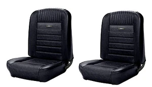 Tapizado de asiento de lujo PONY negro 1964-1966 Ford Mustang cupé F/R EN STOCK - Imagen 1 de 4