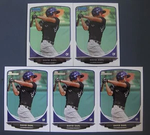 (5) LOTE DE TARJETAS DE NOVATO DAVID DAHL (2) 2013 BOWMAN CROMO/(3) 2013 BOWMAN DRAFT - Imagen 1 de 1