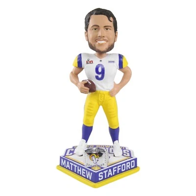 FOREVER COLLECTIBLES Los Angeles Rams #9 Matthew Stafford Super Bowl LVI Champions 8" Bobblehead