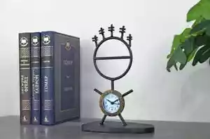 Steampunk Desk Clock Black Metal Clock Abstract Handmade Design - Picture 1 of 10
