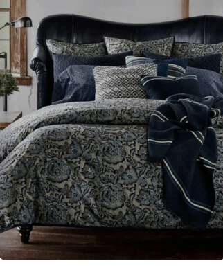 NIP Ralph Lauren Journey's End Rainey Navy King Duvet Cover & Euro Shams Set 5Pc - Image 1 of 3