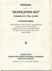 1938 Program Ratification Day Columbia Sc 150Th Anniv Rat Of Constitution By Sc