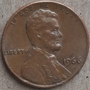 1966 lincoln cent lamination error obverse - Picture 1 of 2