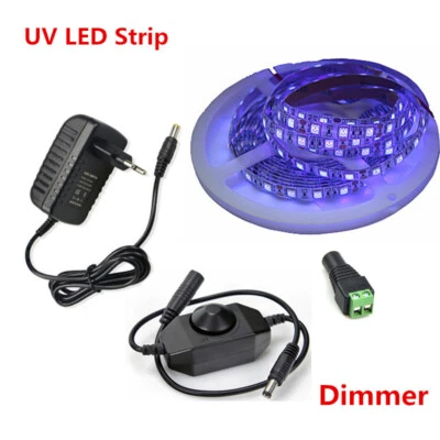 365nm UV led strip light blacklight UV DJ Party Resin Curing dimmer power SUPPLY - Image 1 of 4