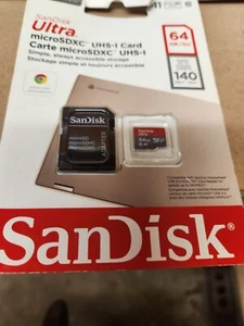 SanDisk 64GB Ultra 140MB/s Class 10 Micro SD SDHC SDXC Memory Card & Adapter UK - Picture 1 of 1