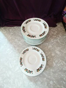CHRISTMAS SAUCERS / DINNER COOKIE PLATE / CANDY PLATE SET OF 12 PLUS 1 - Picture 1 of 3