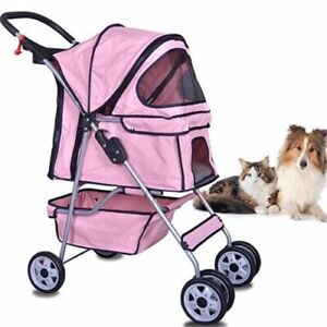 NEW Paws & Pals Pink 4-Wheel Pet Stroller - Dog, Cat