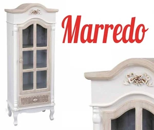 VETRINA h146*55*35cm VETRINETTA SHABBY CHIC BIANCA BIANCO CLASSICA MODERNA CHIAR - Foto 1 di 1