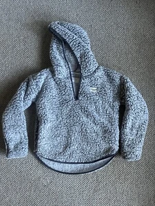 Abercrombie Kids Gray Fleece Fuzzy Pull Over Half Zip Hooded Jacket Size 13/14 - Picture 1 of 9