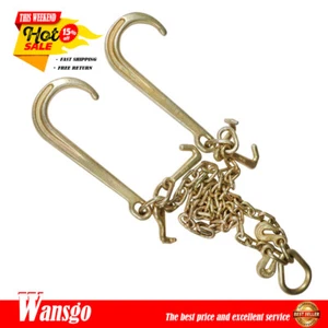 US FIT For G70 5/16" V-Chain Bridle w/ 15" Large J Hooks,J-Hook w/ Grab Hooks 3' - Foto 1 di 9