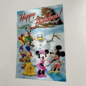 Disney 3D Lenticular Card Happy Holidays! Seasons Greeting Donald Duck & Friends - Picture 1 of 3