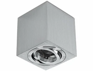 Foco de construcción de aluminio angular giratorio GU10 230V - Foco cepillado plata - Imagen 1 de 6