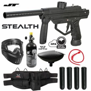 Maddog JT Stealth Semi-Automatic Silver HPA Paintball Gun Starter Package - Picture 1 of 7
