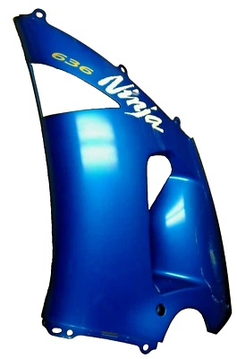 Оригинальный синий левый средний обтекатель 05 06 Kawasaki 636 Ninja ZX6RR 55028-0028 - Изображение 1 из 4
