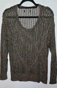 Damen Pullover I Jeans von Buffalo Alicia braun metallic gold offen Strick Medium - Bild 1 von 12