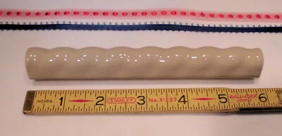 1pc. Taupe Mist - Brown Ceramic Sizzle Liner Rope Tile 3/4" X 6" American Olean  — 第 1/4 张图片