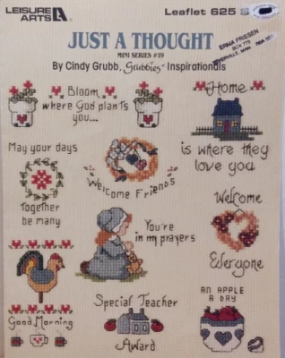 Just A Thought 20 Counted Cross Stitch Patterns By Leisure Arts - Image 1 of 3