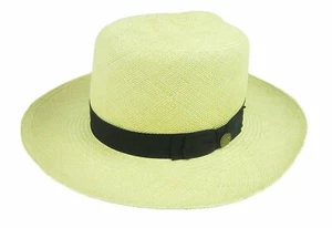 Stetson Diplomat Straw Hat Fedora Size Medium 3 1/4" Brim - Picture 1 of 5