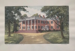 Drew University, Mead Hall, Lithograph by Lucelle Hobbie S/N Hand Colored, New - Picture 1 of 5