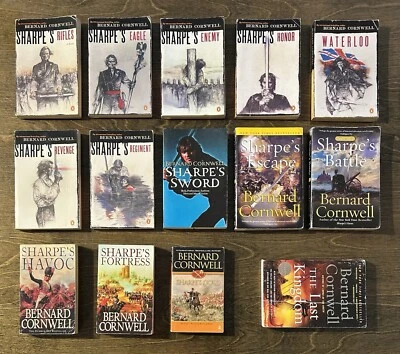 Bernard Cornwell (13) Sharpe’s novels+ ‘The Last Kingdom’ PB lot used acceptable - Imagem 1 de 4