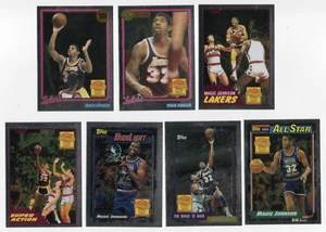 2000-01 Topps Chrome Magic Johnson ristampe - set completo - 7 carte - Foto 1 di 1