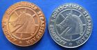 2 old TOKENS AACHEN tickets tin and copper embossed Menzel 9.4+6