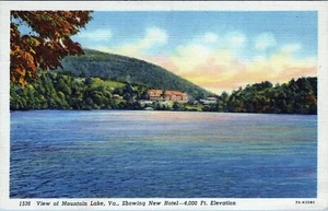 New Hotel Mountain Lake View Virginia Postcard 7A-H3585 Unposted - Picture 1 of 2