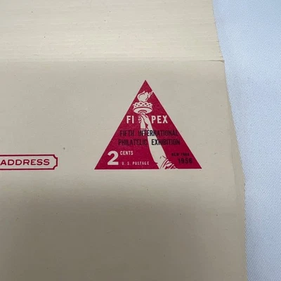 Lot of 25 US 2 Cent Postal Cards Postcards Unused FIPEX New York 1956 Red Torch - Image 1 of 3