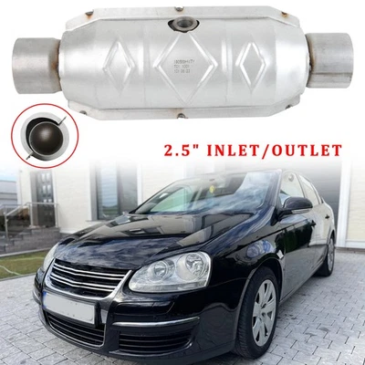 Convertidor catalítico de entrada/salida de 2,5" + protector térmico para Volkswagen Jetta 2005-2010 2,5 L Foto 1 de 4