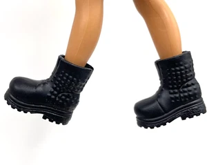 Barbie Club Chelsea Boy Doll Toddler Size Black Lace Up Boot Shoes Accessory - Picture 1 of 6