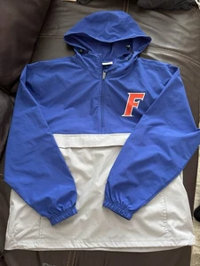 Florida Gators Jacket Men Medium Blue Windbreaker 1/4 Zip Kangaroo Pouch - Picture 1 of 6