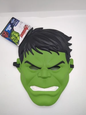 Marvel EL INCREÍBLE CASCO Niños Niño 7"x9" Máscara Verde Halloween Disfraz Máscara Foto 1 de 4