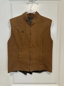 Gilet tela marrone Wyoming Traders western cowboy rodeo ranch abbigliamento da lavoro taglia M - Foto 1 di 5