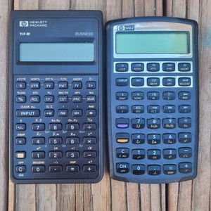 Hewlett Packard HP-10B II + HP 10B Financial Business Calculators Lot of 2 Work - Picture 1 of 4