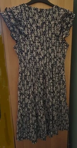 FatFace Midikleid Navy Print UK 8 EUR 36 Lang Boho Sommer Urlaub Baumwolle - Bild 1 von 5