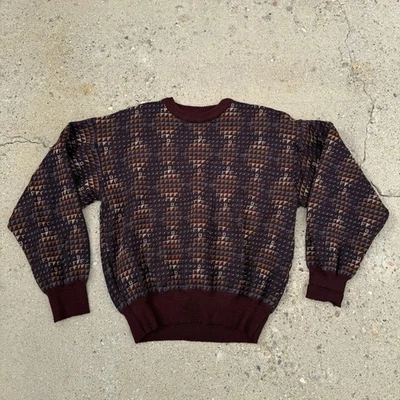 Suéter De Colección Neiman Marcus Para Hombre Talla Grande Años 90’s Hecho en EE. UU. Patrón Geométrico Foto 1 de 4