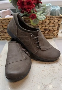 Earth Origins Teresa Sz 10M Slip-on Comfort Shoes Brown Nubuck Leather Preowned - Picture 1 of 9