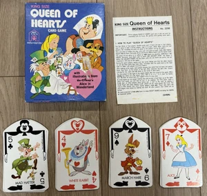 Rare Vintage King Size Queen of Hearts Card Game Walt Disney Alice in Wonderland - Picture 1 of 6