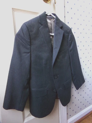 Blazer cinza terno esportivo jaqueta casaco 8 meninos tamanho 8R regular 2 botões MARC Nova York - Imagem 1 de 4