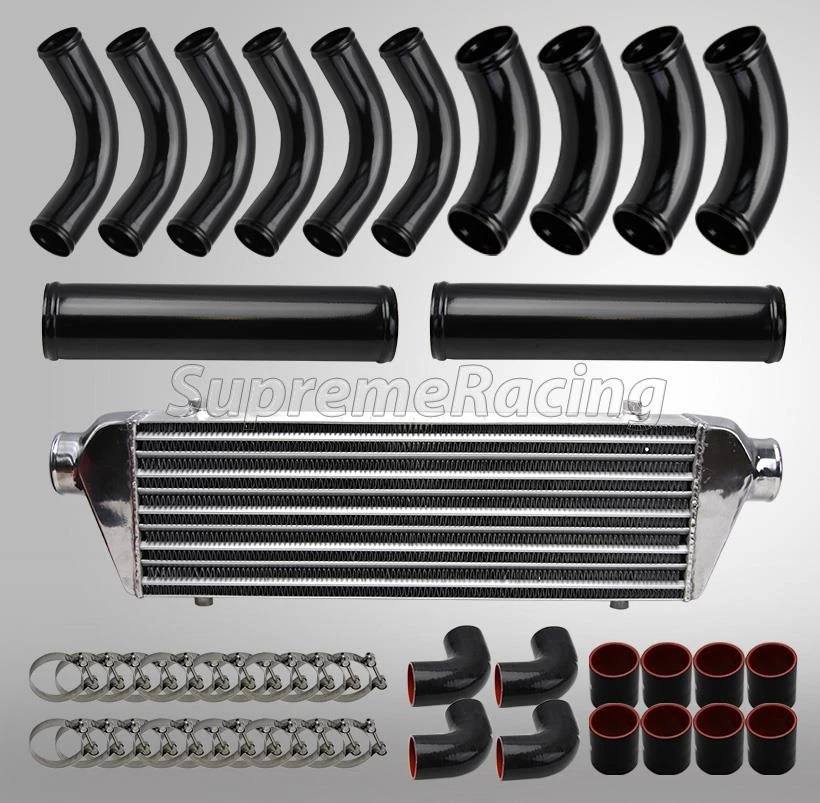 KIT DE TUBERÍAS INTERCOOLER RDT UNIVERSAL FMIC CON TUBOS NEGROS DE 2,5" Y ACOPLADORES DE SILICONA Foto 1 de 1