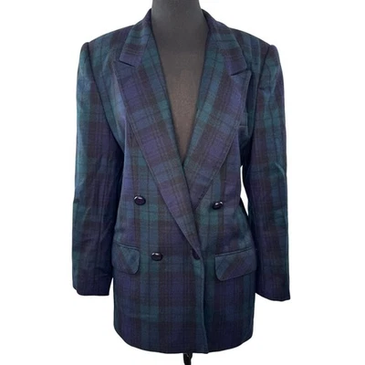 Blazer DE COLECCIÓN Giorgio Sant'Angelo Lana Academia Solapa a Cuadros Doble Pecho De Colección Foto 1 de 4