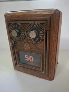 Vintage Corbin two dial post office box door coin bank-WORKING COMBINATION LOCK - Picture 1 of 10