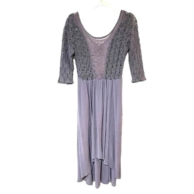 Free People Lonesome Dove High Low Midi Dress Purple Sz 4 Boho Festival Flowy - Image 1 of 4