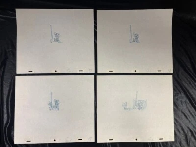 Disney Goofy Original Lápiz Dibujos Lote de 4 Animación Arte Coleccionable Foto 1 de 4