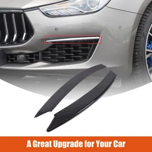 Carbon ABS Front Fog Lamp Light Upper Strip Trim For Maserati Ghibli 2018-2024 - Picture 1 of 15
